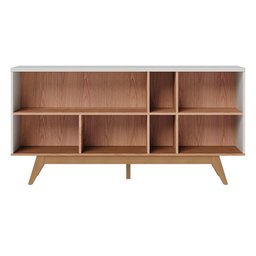 Sala de Jantar Noronha Buffet, Cristaleira, Aparador e Mesa de Centro Off White Matte/Freijó - Colib - 3