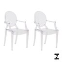 Ver imagem 1 de Kit 2 Cadeiras Louis Ghost Transparente Policarbonato Sala Cozinha Jantar