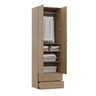 Guarda-Roupa 2 Módulos 2 Portas 3 Prateleiras 2 Gavetas Frame CabeCasa MadeiraOriginals - 12