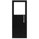 Ver imagem 1 de Porta de Giro Alumínio Preto Lambril c/Visor Quadrado Px 40cm Maxx - 210x90 - Esquerda