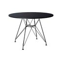 Ver imagem 1 de Mesa Eames Ferro Preto Tampo Redondo Madeira Preto 110cm