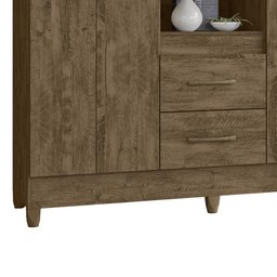 Guarda Roupa Casal Niterói Capelinha com Espelho 4 Portas e 2 Gavetas Castanho Wood - PR Móveis - 4