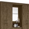 Guarda Roupa Casal Niterói Capelinha com Espelho 4 Portas e 2 Gavetas Castanho Wood - PR Móveis - 3