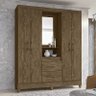 Guarda Roupa Casal Niterói Capelinha com Espelho 4 Portas e 2 Gavetas Castanho Wood - PR Móveis - 2