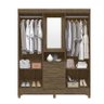 Guarda Roupa Casal Niterói Capelinha com Espelho 4 Portas e 2 Gavetas Castanho Wood - PR Móveis - 5