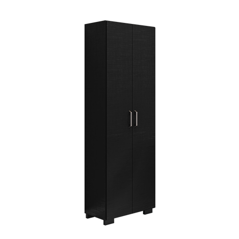 Armário Multiuso 5 Prateleira 2 Portas - Preto Móveis Leão