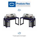 Ver imagem 4 de Mesa Gamer Escrivaninha Cyber 136cm Tecno Mobili Preto e Azul