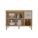 Ver imagem 3 de Balcão de Cozinha 120 cm Colors 3 Portas 2 Gavetas Freijó/Cinza Chalck - Kits Paraná