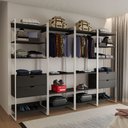 Ver imagem 2 de Quatro Modulos para Closet Industrial Ferro Branco Tampo Preto