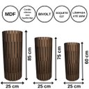 Ver imagem 4 de Luminária de Chão MDF TORRE DE PISA:Marrom/Kit com 3 - 85x25cm, 75x25cm e 60x25cm