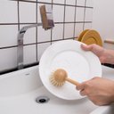 Ver imagem 5 de Escova de limpeza redonda com cabo longo de bambu - Oikos