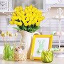 Ver imagem 2 de Arranjo Buque Tulipas Artificial Realista 9 Flores Amarelas