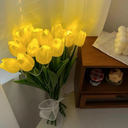 Ver imagem 5 de Arranjo Buque Tulipas Artificial Realista 9 Flores Amarelas