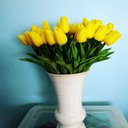 Ver imagem 4 de Arranjo Buque Tulipas Artificial Realista 9 Flores Amarelas