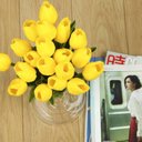 Ver imagem 3 de Arranjo Buque Tulipas Artificial Realista 9 Flores Amarelas