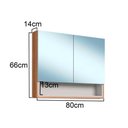 Ver imagem 2 de Espelheira Armário para Banheiro 2 Portas e 3 Nichos 80 cm Cor:Mel com Arenas
