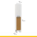 Ver imagem 3 de Paneleiro para Cozinha Madri 31 X 186 Cm Armário 2 Portas Prateleiras Mdp Branco Canelado - Clicklar