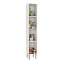 Ver imagem 2 de Paneleiro para Cozinha Madri 31 X 186 Cm Armário 2 Portas Prateleiras Mdp Branco Canelado - Clicklar