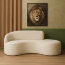 Ver imagem 1 de Sofá Curvo 180cm Braço Lado Esquerdo Mavie Bouclé Off White - Sallar Home