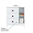 Ver imagem 4 de Cômoda Infantil Fast Car com 3 Gavetas - Branco