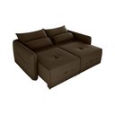 Ver imagem 3 de Sofá Cama 2 Lugares com Almofadas 205cm Celine Veludo Marrom Matrix