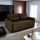 Ver imagem 4 de Sofá Cama 2 Lugares com Almofadas 205cm Celine Veludo Marrom Matrix