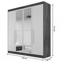 Ver imagem 2 de Guarda-roupa Casal Nantes 4 Portas 3 Gavetas 100%mdf com Espelho Off White - Europa Móveis