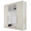 Ver imagem 5 de Guarda-roupa Casal Nantes 4 Portas 3 Gavetas 100%mdf com Espelho Off White - Europa Móveis
