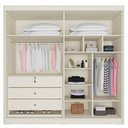 Ver imagem 3 de Guarda-roupa Casal Nantes 4 Portas 3 Gavetas 100%mdf com Espelho Off White - Europa Móveis