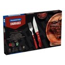 Ver imagem 2 de Jogo Talheres Churrasco Aço Inox Vermelho Polywood 12 Peças - Tramontina