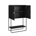 Ver imagem 4 de Armário 2 Portas 90cm X 140cm com Prateleira e Pés em Metal Cor:nero com Preto