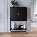 Ver imagem 1 de Armário 2 Portas 90cm X 140cm com Prateleira e Pés em Metal Cor:nero com Preto