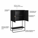 Ver imagem 5 de Armário 2 Portas 90cm X 140cm com Prateleira e Pés em Metal Cor:nero com Preto