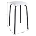 Ver imagem 4 de Conjunto Mesa e 4 Bancos Estofados Verona Branco/Preto