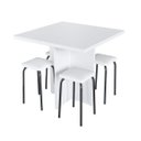 Ver imagem 2 de Conjunto Mesa e 4 Bancos Estofados Verona Branco/Preto