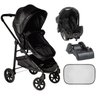 Carrinho Bebe Berço Passeio Moises Infantil 3 em 1 Galzerano + Base + Bebê Conforto + Protetor Solar - 4