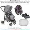 Carrinho Bebe Berço Passeio Moises Infantil 3 em 1 Galzerano + Base + Bebê Conforto + Protetor Solar - 6