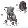 Carrinho Bebe Berço Passeio Moises Infantil 3 em 1 Galzerano + Base + Bebê Conforto + Protetor Solar - 14