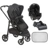 Carrinho Bebe Berço Passeio Moises Infantil 3 em 1 Galzerano + Base + Bebê Conforto + Protetor Solar - 3