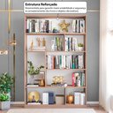 Ver imagem 3 de Estante de Escritório para Livros com 8 Nichos 120cm Multimóveis Crrui-EST003 Madeirado
