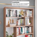 Ver imagem 6 de Estante de Escritório para Livros com 8 Nichos 120cm Multimóveis Crrui-EST003 Madeirado