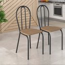 Ver imagem 5 de Conjunto Sala de Jantar para Cozinha Mesa Tampo Granito Quadrada e 2 Cadeiras Juliete Yescasa Preto/Ocre