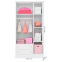 Ver imagem 2 de Jogo Infantil Duas Peças Branco Guarda-Roupa 2617 Qmovi e Cama Car Estrela