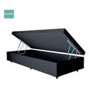 Ver imagem 2 de Cama Box Baú Solteiro Sintético Preto 42x88x188 Rr Colchões