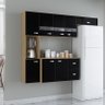 Conjunto Cozinha com Balcão Julia 8 Portas e 2 Gavetas Damasco/Preto - 2