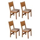 Ver imagem 1 de Kit 4 Cadeiras Pérola Mdf Assento Estofado Tecido Bagum Bege