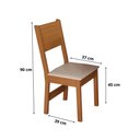 Ver imagem 4 de Kit 4 Cadeiras Pérola Mdf Assento Estofado Tecido Bagum Bege