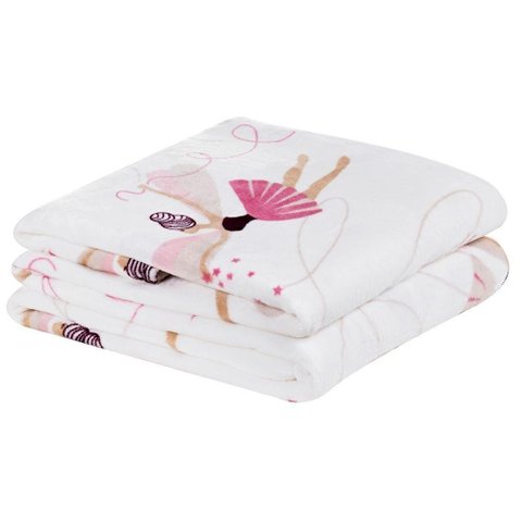 Manta Flannel Estampada Infantil Bouti Kids Solteiro - Bailarina