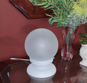Ver imagem 4 de Abajur Bola de Cristal Branco C/esfera 10x15 Vidro Fosco