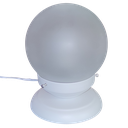 Ver imagem 1 de Abajur Bola de Cristal Branco C/esfera 10x15 Vidro Fosco